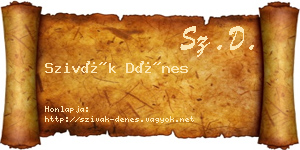 Szivák Dénes névjegykártya